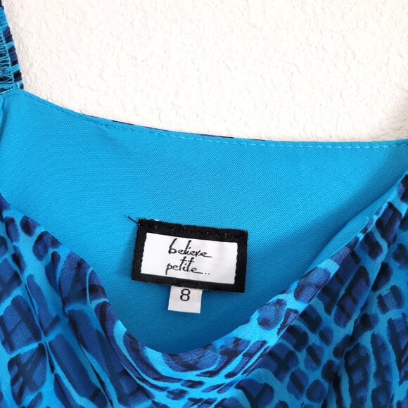 Petite Impressions Shirred Red Floral Sundress  Rayon  Size M EUC - Picture 6 of 8